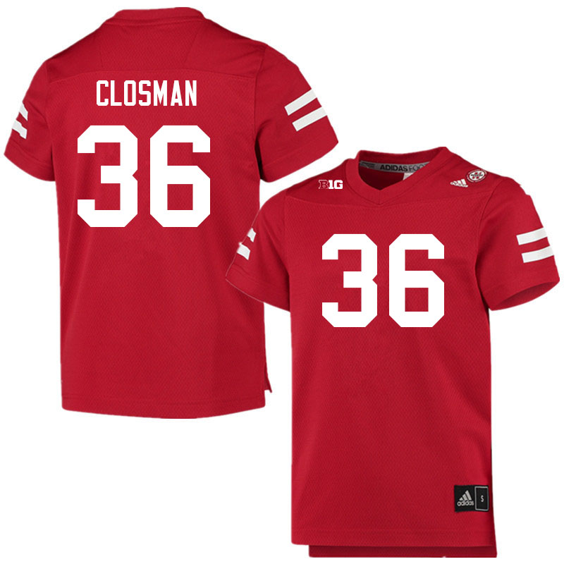 Men #36 Blake Closman Nebraska Cornhuskers College Football Jerseys Sale-Scarlet